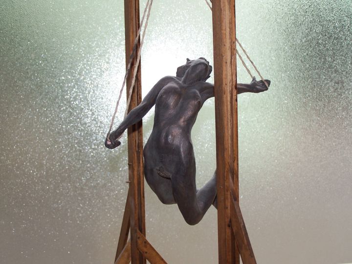 Scultura intitolato "Acrobate" da Gaïd, Opera d'arte originale, Metalli