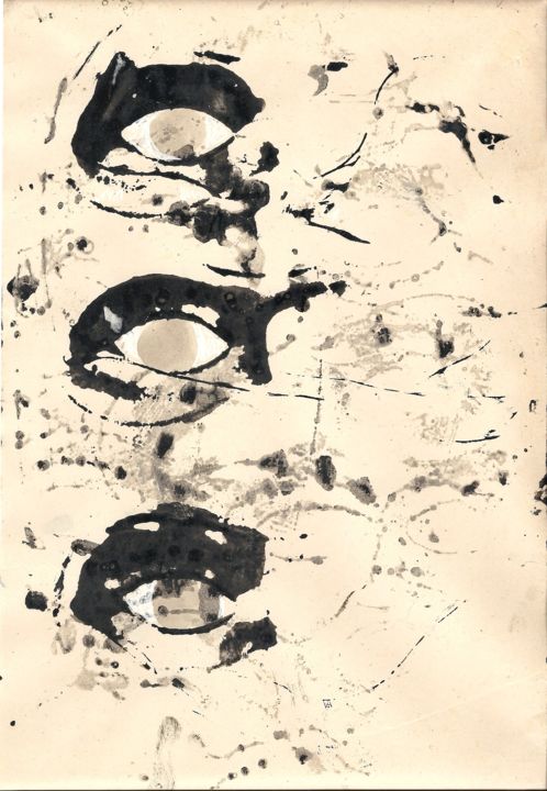 Disegno intitolato "Masks" da Jean Erick De Hyères De Hyères, Opera d'arte originale, Altro
