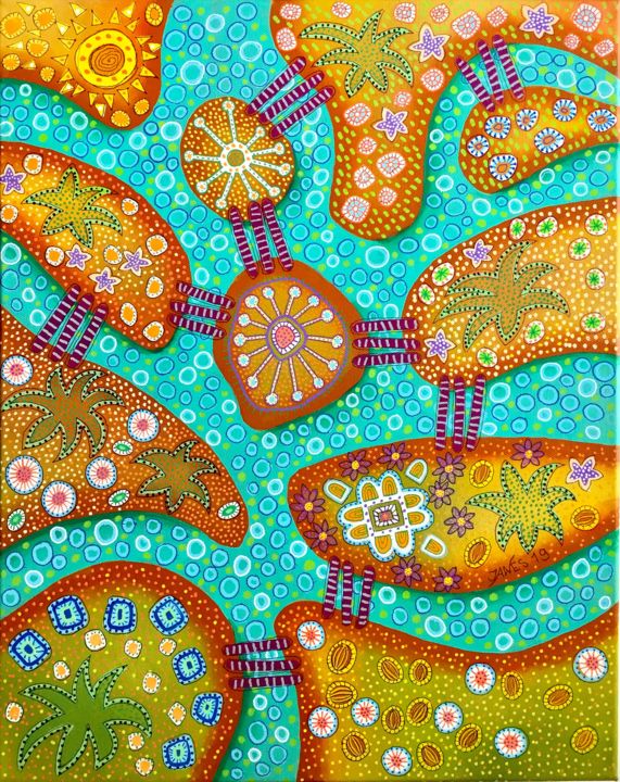 Painting titled "GANVIÉ" by Jeanes, Original Art, Acrylic