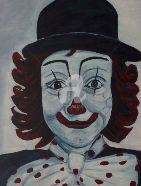 Peinture intitulée "Pipo de clown" par Schipper -Art, Œuvre d'art originale