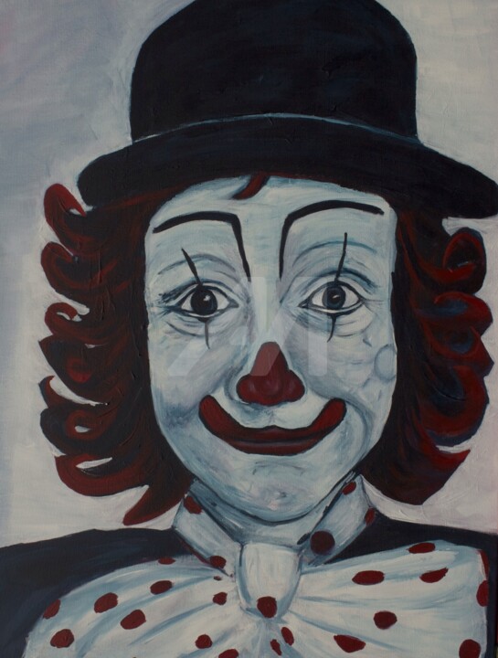 Painting titled "Pipo de clown" by Schipper -Art, Original Artwork