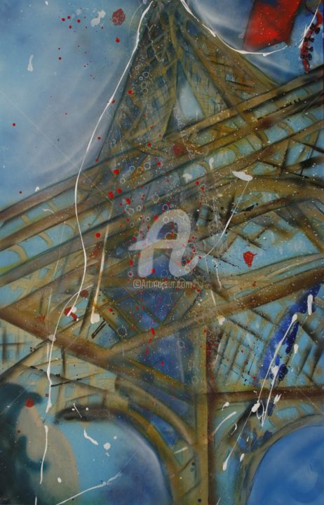 Peinture intitulée "Paris" par Schipper -Art, Œuvre d'art originale, Bombe aérosol