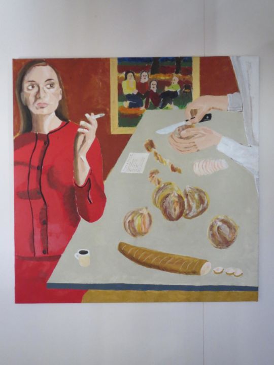 Painting titled "Soupe à l'oignon" by Jean-François Landeau, Original Artwork, Oil