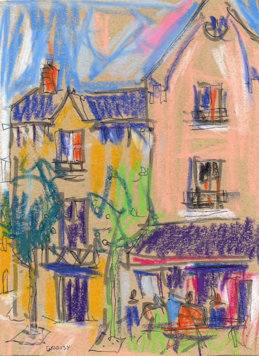 Drawing titled "Chartres 44  - Rue…" by Jean-François Groisy, Original Artwork, Pencil
