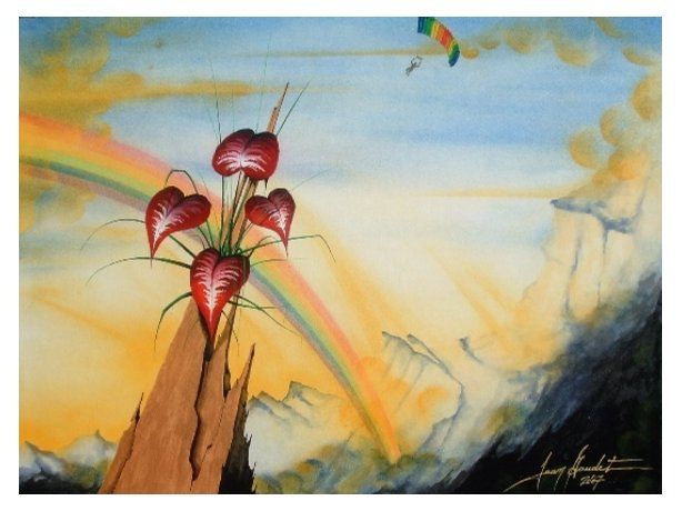Peinture intitulée "Le plus bel oiseau…" par Jean Gaudet, Œuvre d'art originale,