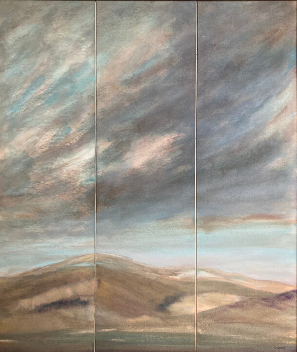 Pittura intitolato "Ciel 207" da Jeanie Castelli, Opera d'arte originale, Acrilico Montato su Cartone