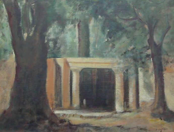 Painting titled "Villa Borghèse" by Jeanie Castelli, Original Artwork