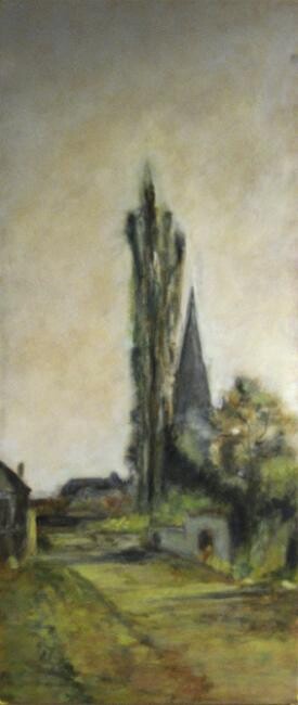 Painting titled "Village 1" by Jeanie Castelli, Original Artwork