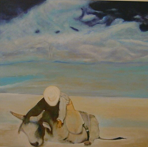 Painting titled "Rêve de désert" by Jeanie Castelli, Original Artwork