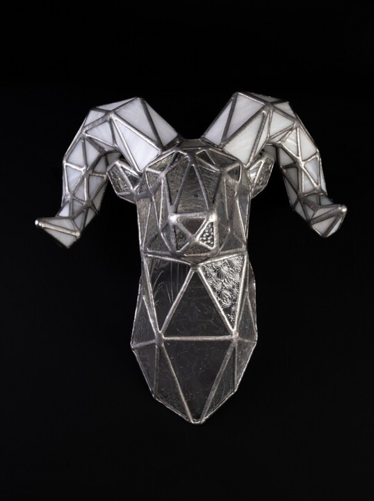 Sculpture intitulée "Tête de MANEX (Pays…" par Jean-Jacques Joujon (JimaJine), Œuvre d'art originale, Verre