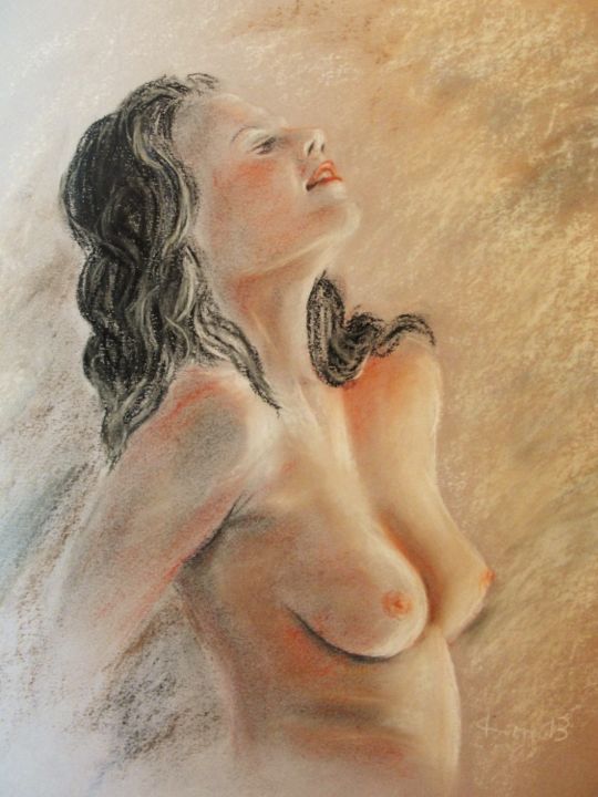 Painting titled "femme nue" by Jean-Joseph Chevalier, Original Artwork, Oil
