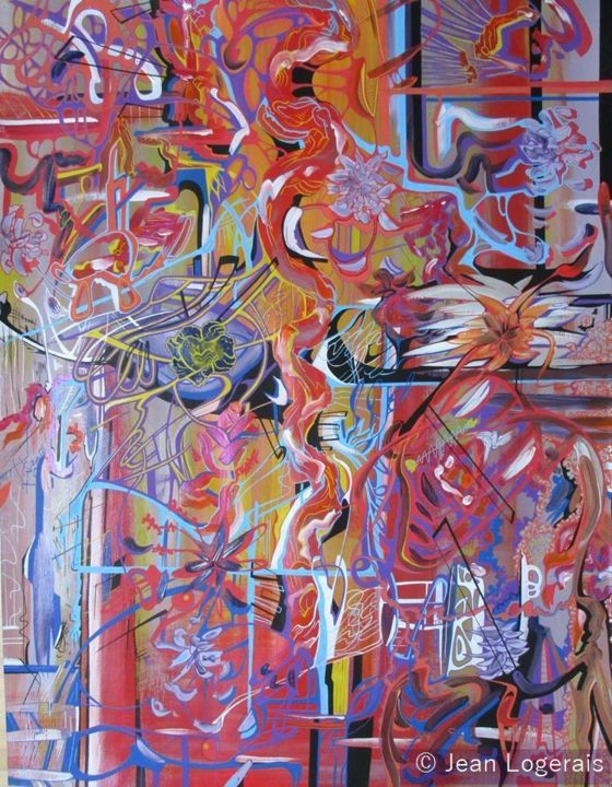 Peinture intitulée "amour complexe c…" par Jean Logerais, Œuvre d'art originale,