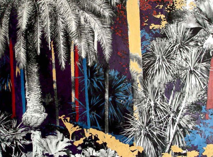 Peinture intitulée "la palmeraie" par Jean Luc Grappin, Œuvre d'art originale, Acrylique