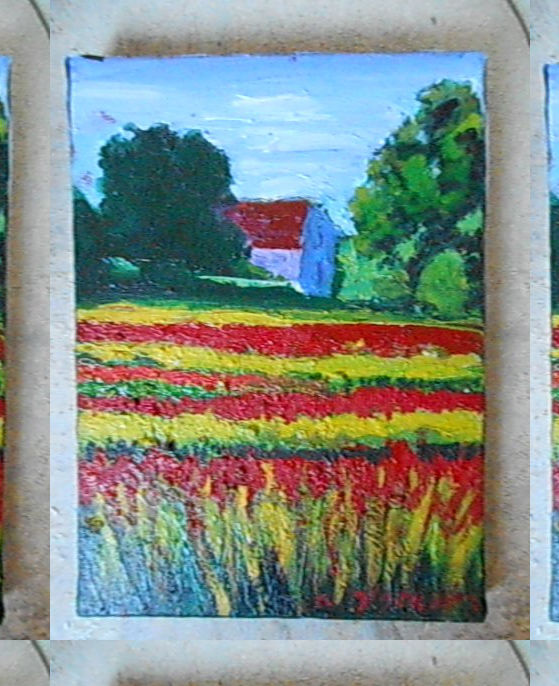 Peinture intitulée "paysage de provence" par Jean Luc Grappin, Œuvre d'art originale, Huile