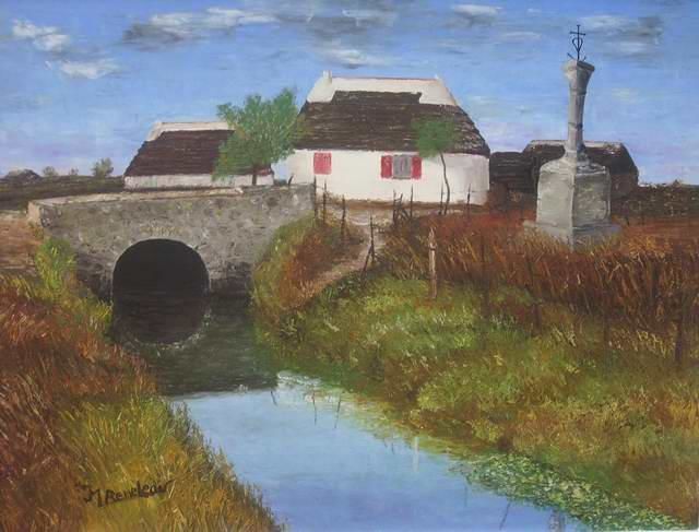 Schilderij getiteld "Camargue" door Jean Marcel Reneleau, Origineel Kunstwerk