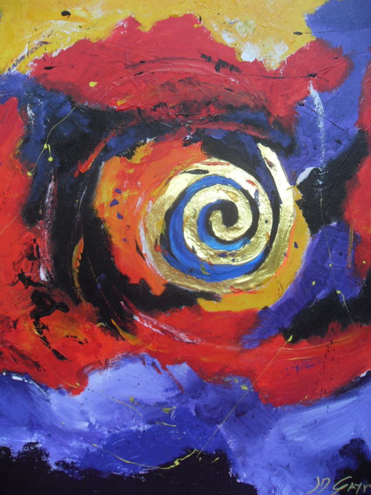 Painting titled "SPIRALE" by Jean-Marc Gayraud, Original Artwork, Acrylic Mounted on Wood Stretcher frame