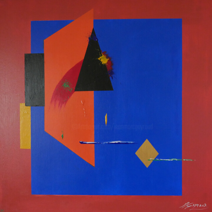 Painting titled "COMPOSITION GEOMETR…" by Jean-Marc Gayraud, Original Artwork, Acrylic Mounted on Wood Stretcher frame
