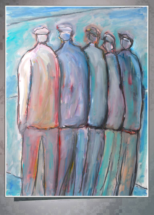 Pintura titulada "MEN" por Jean Mirre, Obra de arte original, Oleo