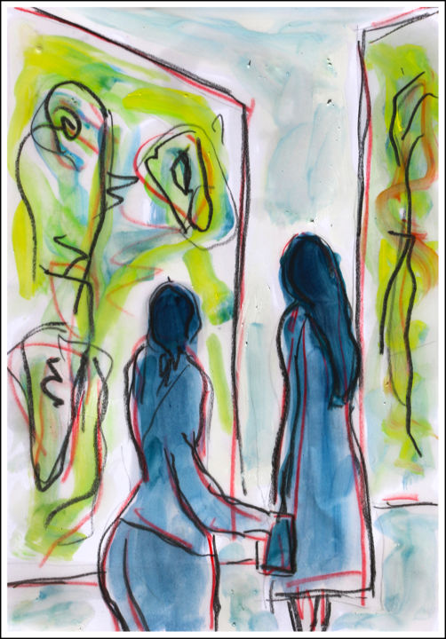 Картина под названием "MODERN ART sold" - Jean Mirre, Подлинное произведение искусства, Масло