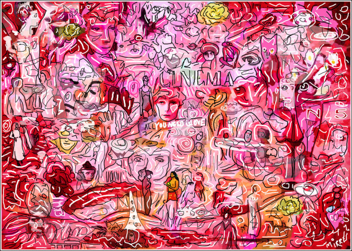 Digitale Kunst mit dem Titel "CINEMA" von Jean Mirre, Original-Kunstwerk