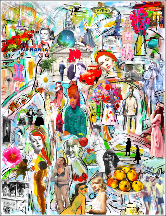 Digital Arts με τίτλο "SORBONNE EN FLEURS" από Jean Mirre, Αυθεντικά έργα τέχνης, Λάδι