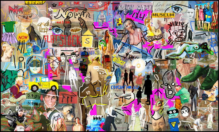 Digitale Kunst mit dem Titel "MUSEUM" von Jean Mirre, Original-Kunstwerk, Acryl