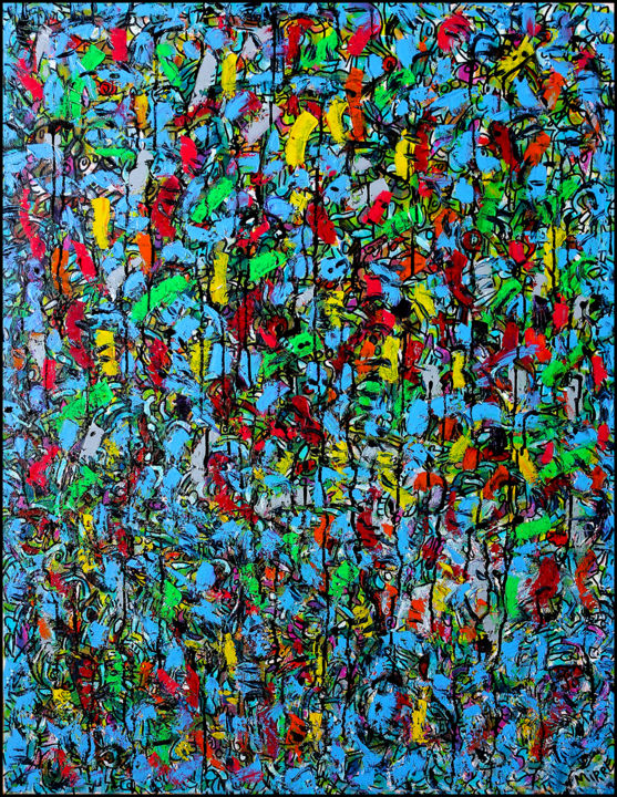 Painting titled "CARTOONS" by Jean Mirre, Original Artwork, Acrylic Mounted on Wood Stretcher frame