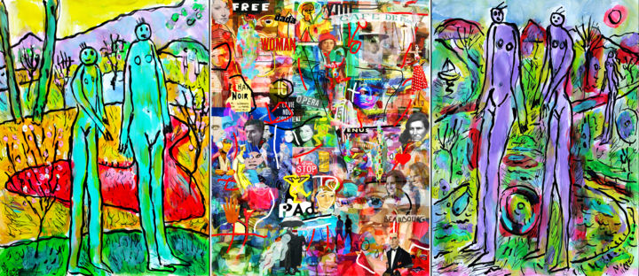 Цифровое искусство под названием "FREE dada and frien…" - Jean Mirre, Подлинное произведение искусства