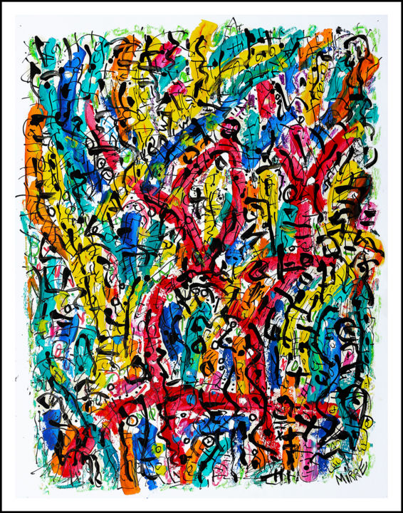 "Chromosomes" başlıklı Tablo Jean Mirre tarafından, Orijinal sanat, Mürekkep