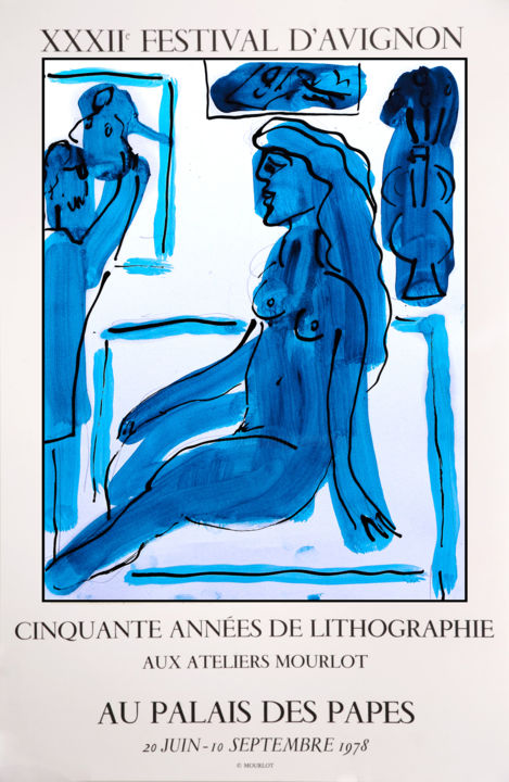 Peinture intitulée "AVIGNON" par Jean Mirre, Œuvre d'art originale, Huile