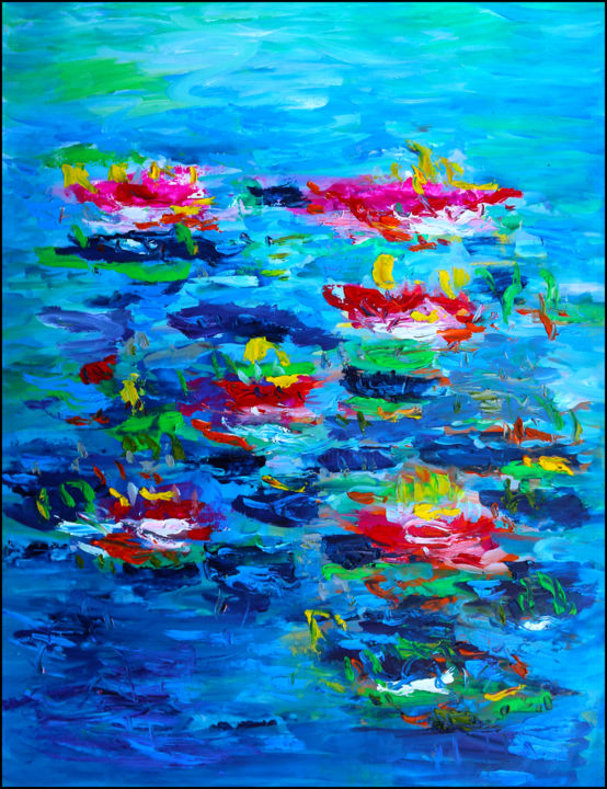 Peinture intitulée "POND" par Jean Mirre, Œuvre d'art originale, Huile