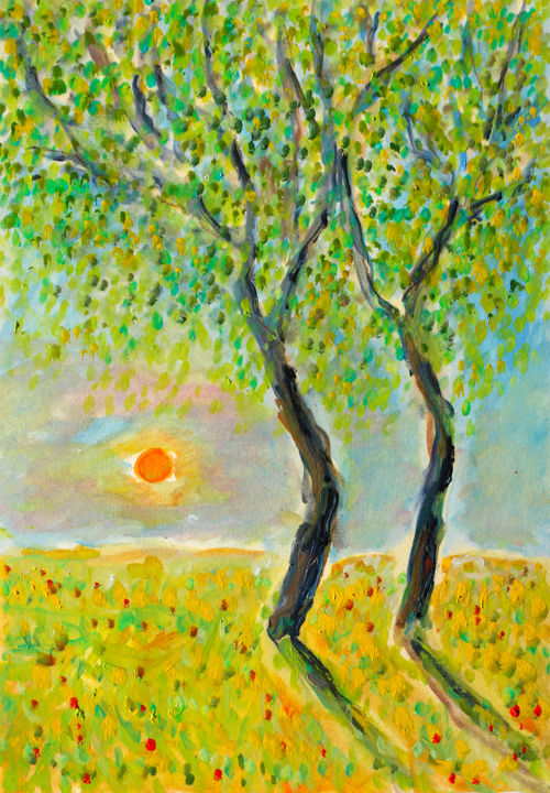 Painting titled "A tree is good for…" by Jean Mirre, Original Artwork, Oil