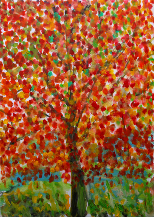 Malarstwo zatytułowany „Maple tree” autorstwa Jean Mirre, Oryginalna praca, Olej