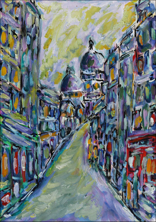 Peinture intitulée "Paris, début d'hiver" par Jean Mirre, Œuvre d'art originale, Huile