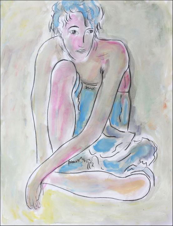 Painting titled "Danseuse en tutu" by Jean Mirre, Original Artwork, Oil
