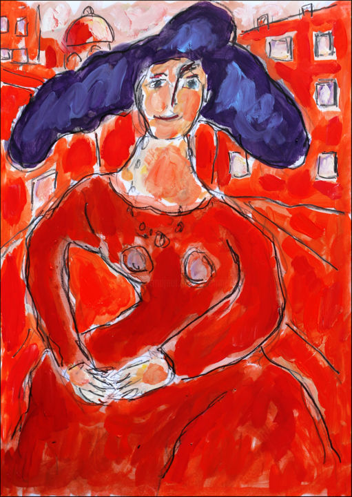 Pittura intitolato "La Madone de Soutine" da Jean Mirre, Opera d'arte originale, Olio