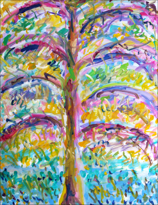 "Lone tree2" başlıklı Tablo Jean Mirre tarafından, Orijinal sanat, Petrol
