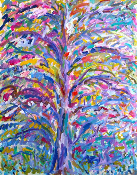 Pintura titulada "Tropical tree" por Jean Mirre, Obra de arte original, Oleo