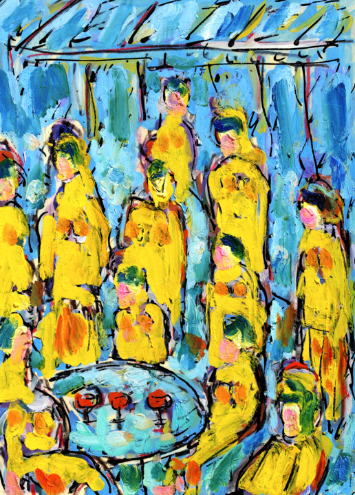Peinture intitulée "Syndicats" par Jean Mirre, Œuvre d'art originale, Huile