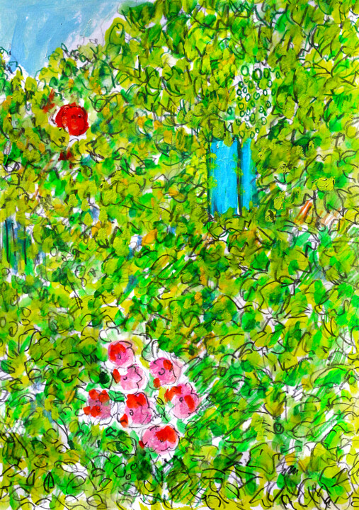 绘画 标题为“Garden love” 由Jean Mirre, 原创艺术品, 油
