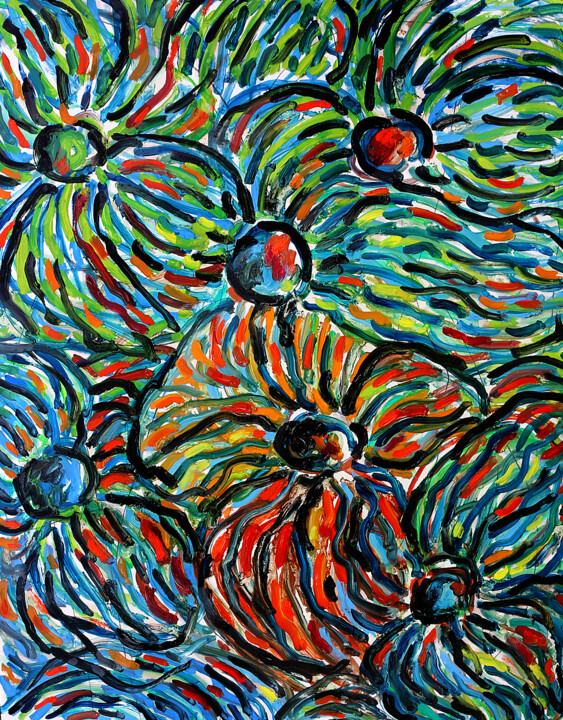 Pintura titulada "Algues" por Jean Mirre, Obra de arte original, Oleo