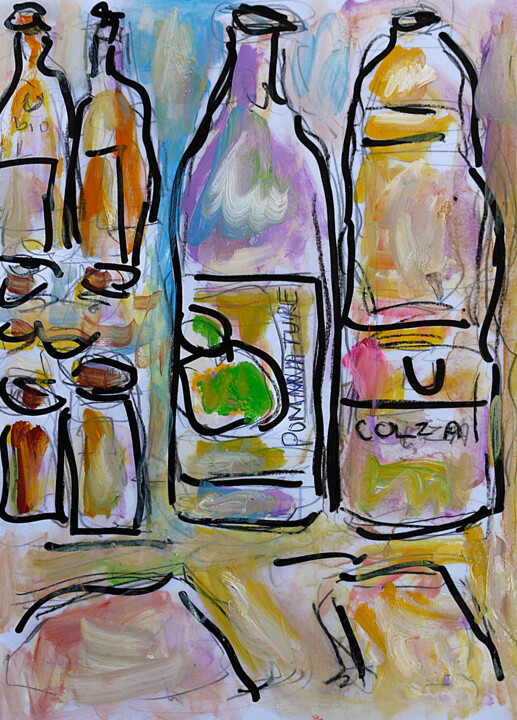 Peinture intitulée "Huile de colza et j…" par Jean Mirre, Œuvre d'art originale, Huile