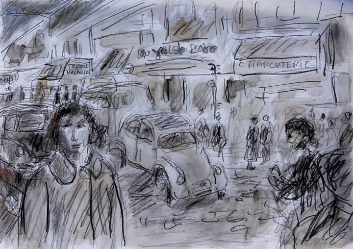 Картина под названием "Rue Saint-Maur" - Jean Mirre, Подлинное произведение искусства, Масло