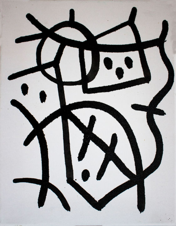 Картина под названием "BONHOMME" - Jean Mirre, Подлинное произведение искусства, Чернила