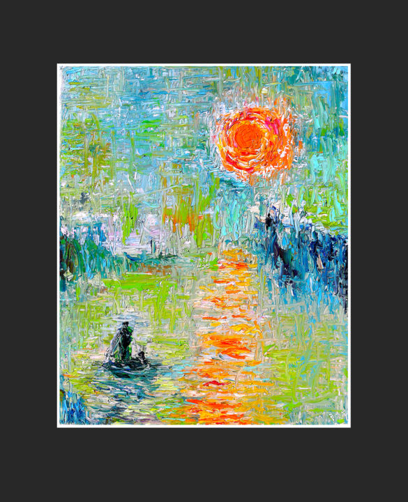 Painting titled "AFTER MONET" by Jean Mirre, Original Artwork, Oil