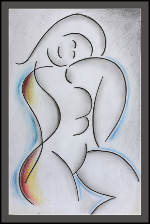 Painting titled "NU" by Jean Mirre, Original Artwork, Other
