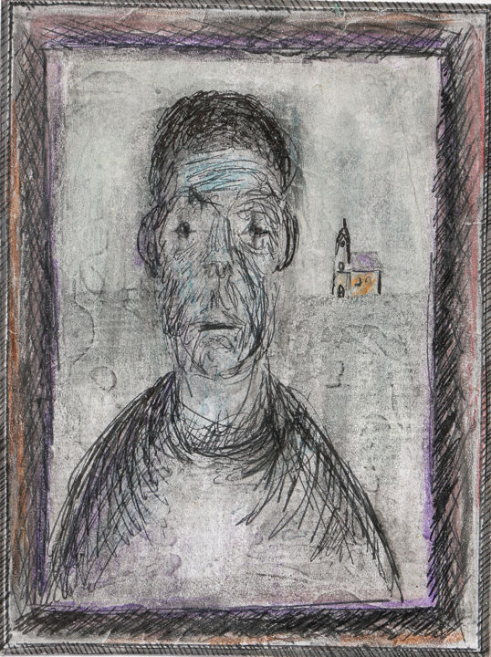 Картина под названием "HOMMAGE à GIACOMETTI" - Jean Mirre, Подлинное произведение искусства, Акрил