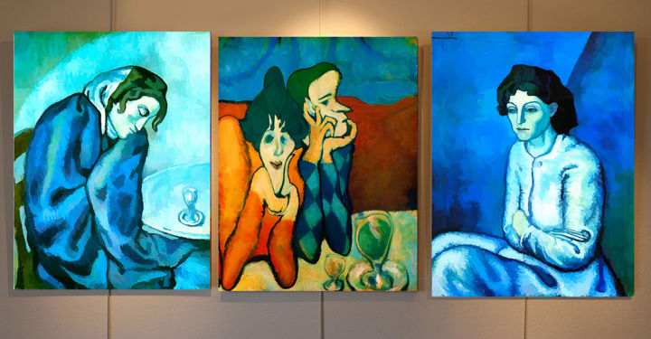Painting titled "Triptyque Picasso (…" by Jean Mirre, Original Artwork