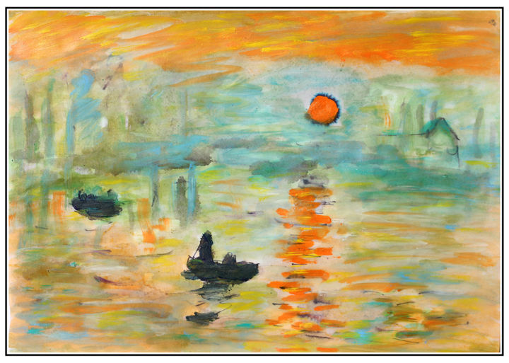Painting titled "MONET: IMPRESSION S…" by Jean Mirre, Original Artwork, Oil