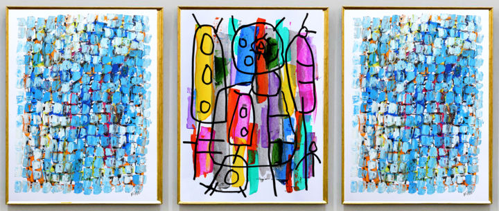 Painting titled "TRIPTYQUE GRIBOIS A…" by Jean Mirre, Original Artwork, Acrylic